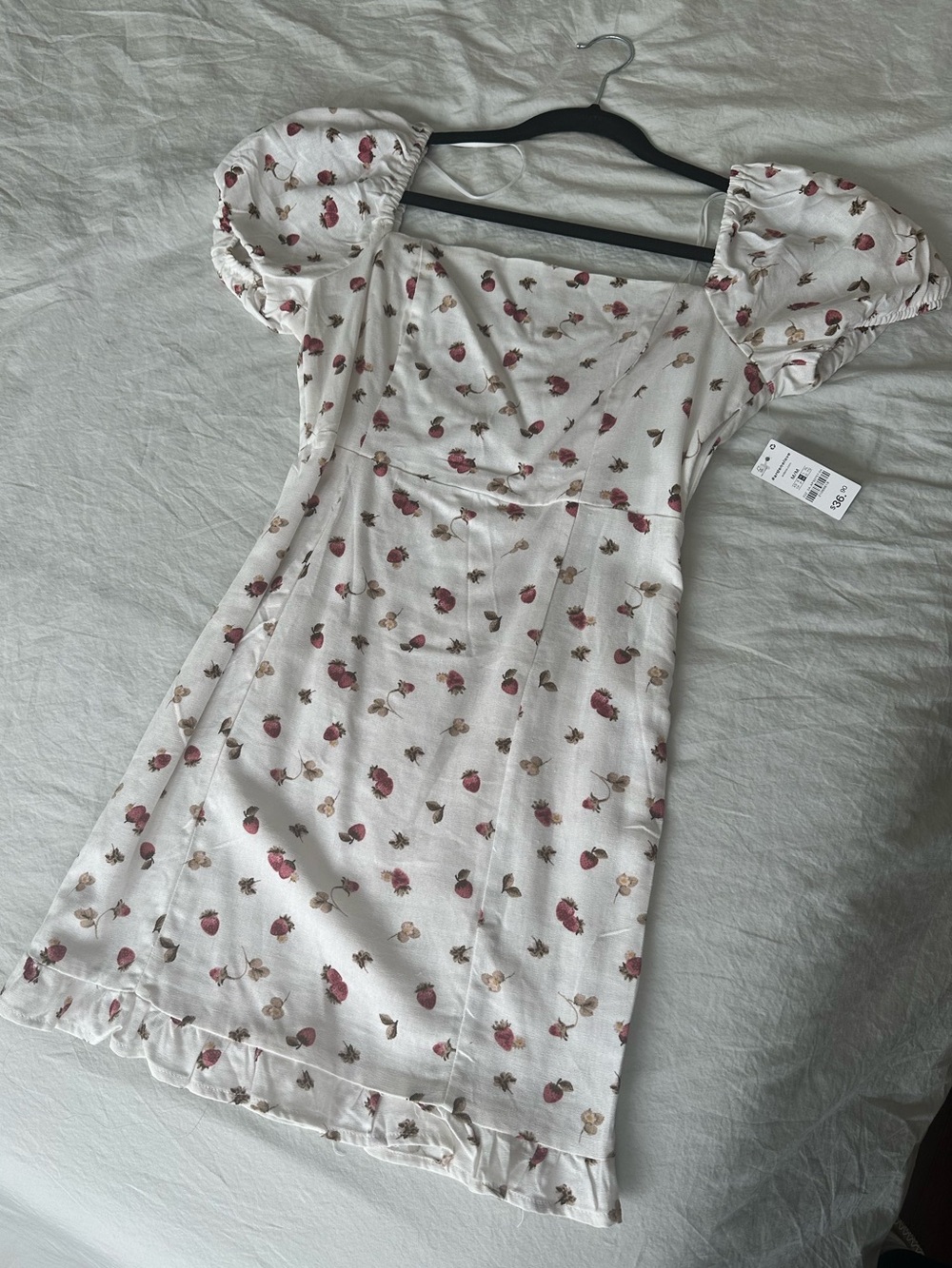 Ardene White puff sleeve dress NWT
